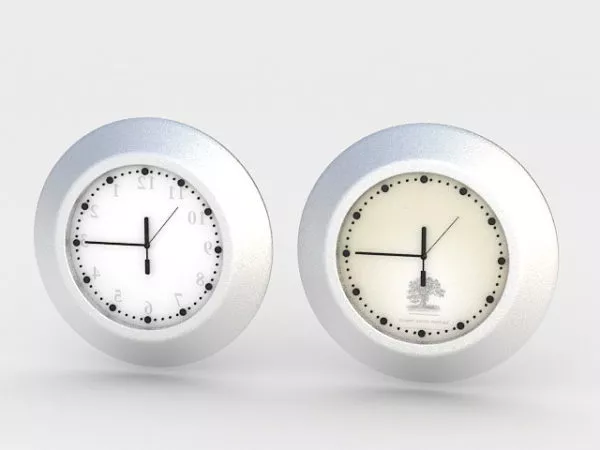 Decoration Silver Clock Carved Style 3d model