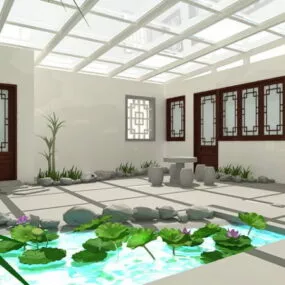 Small Roof Garden House 3d model