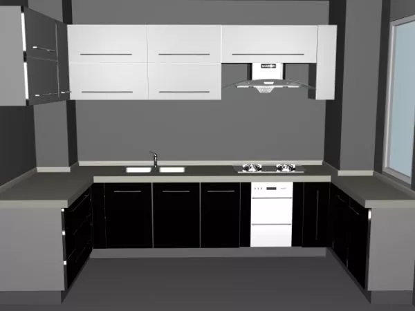 Old Countertop Gas Cooktop 3d model
