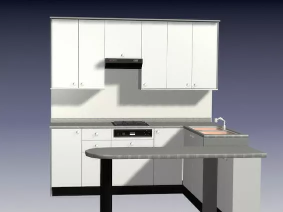 Kitchen Single Extractor Hood 3d model