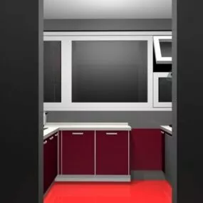 Modern Apartment With Small Kitchen Design 3d model