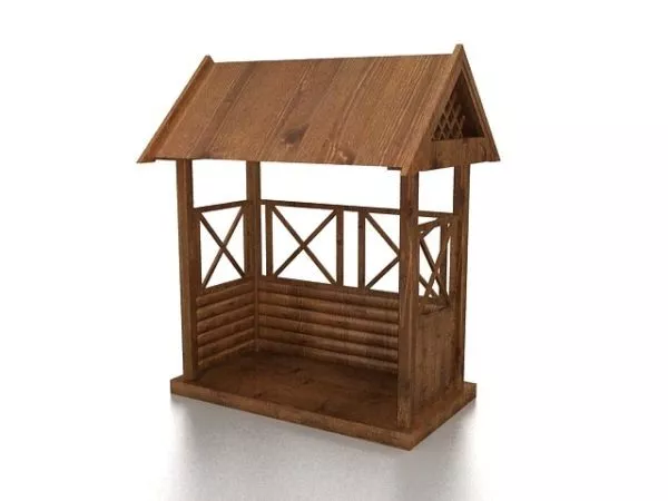 Small Wooden Garden Arbor 3d model Small Wooden Garden Arbor 3d model