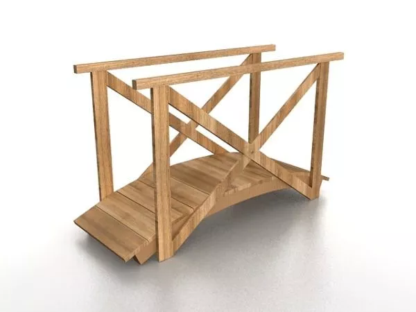 Outdoor Small Wood Garden Bridge 3d model Outdoor Small Wood Garden Bridge 3d model