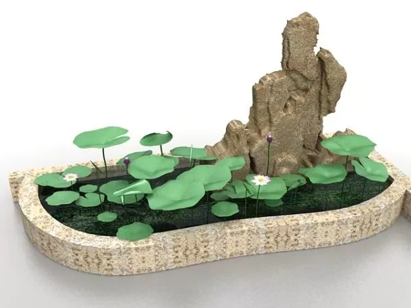 Home Garden Rockery Lotus Pond 3d model Home Garden Rockery Lotus Pond 3d model