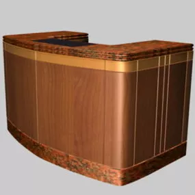 Beauty Salon Small Reception Desk 3d model