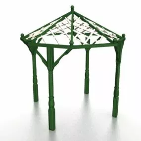 Small Wooden Pergola 3d model