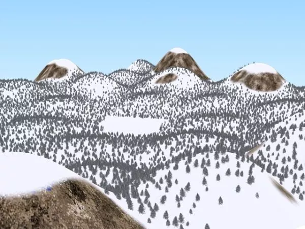 Snow Mountain Terrain And Sky Backround 3d model