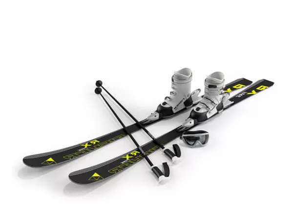 Snow Ski Poles Goggles Equipment 3d model Snow Ski Poles Goggles Equipment 3d model