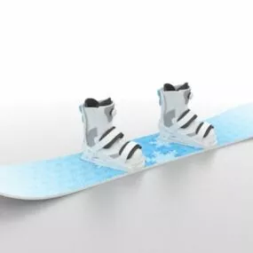 Snowboard With Boots 3d model