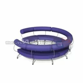 Curved Sofa Waiting Room 3d model