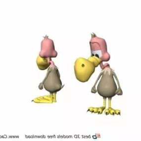 Soft Cartoon Bird Toy 3d model