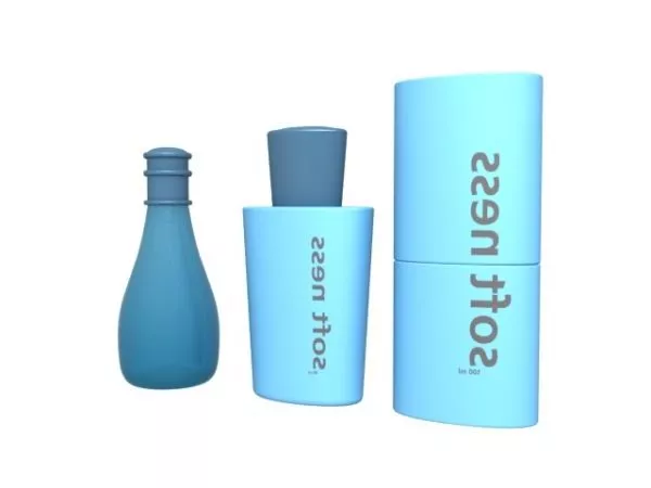 Cosmetic Bottles On Shelf 3d model