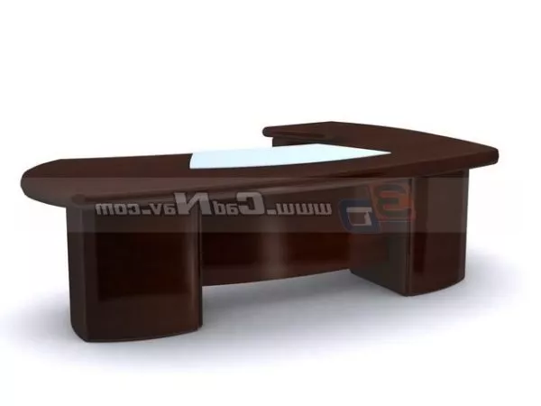 Solid Wood Manager Table Furniture 3d model Solid Wood Manager Table Furniture 3d model