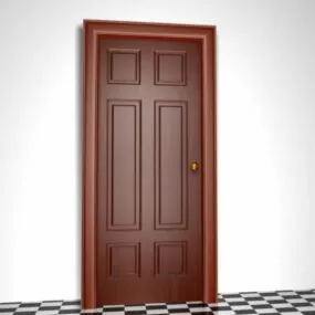 Solid Wooden Door 3d model