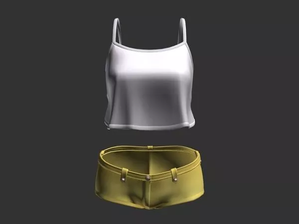 Fashion Spaghetti Top And Shorts 3d model Fashion Spaghetti Top And Shorts 3d model