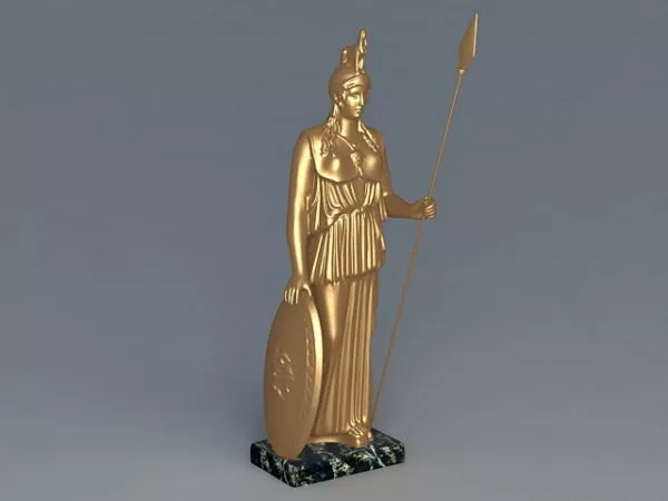 Ancient Statue Hunter Man And Dog 3d model