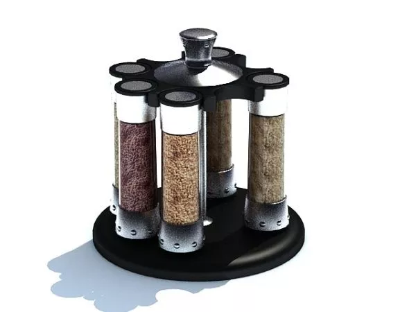 Salt Jar With Wooden Lids 3d model