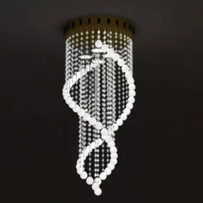 Living Room Spiral Crystal Chandelier 3d model