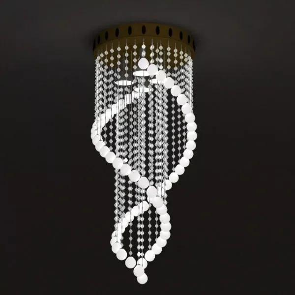 Living Room Spiral Crystal Chandelier 3d model Living Room Spiral Crystal Chandelier 3d model