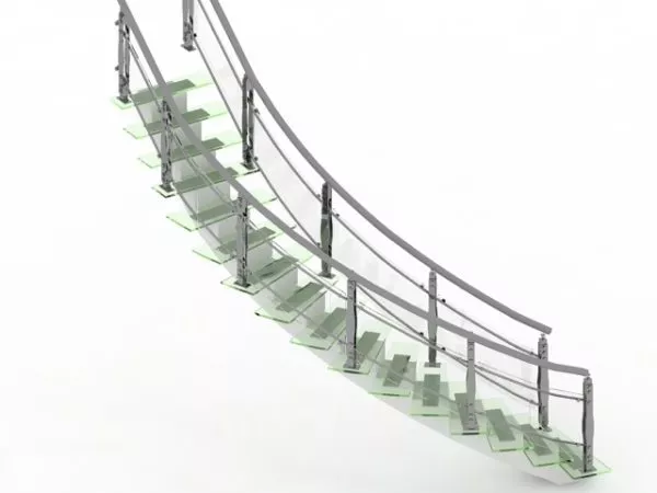 Indoor Curved Staircase 3d model