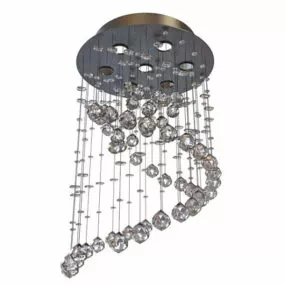 Spiral Drop Style Crystal Chandelier 3d model