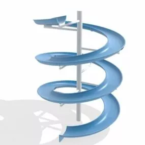 Outdoor Spiral Playground Slide 3d model
