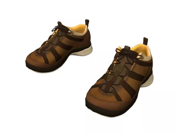 Black Flat Dress Shoes 3d model