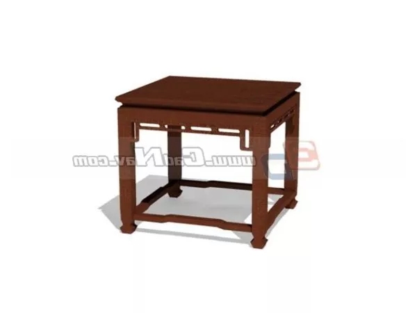 Square Antique Wooden Side Table 3d model Square Antique Wooden Side Table 3d model