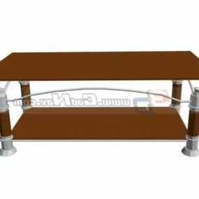Square Wood Coffee Table 3d model