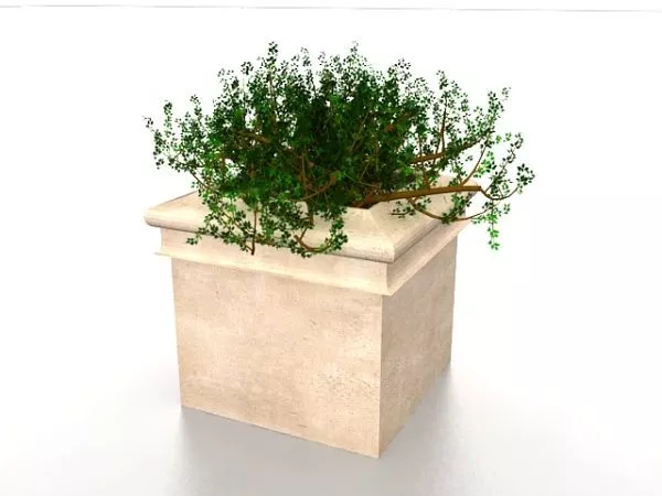Outdoor Square Stone Planter 3d model Outdoor Square Stone Planter 3d model