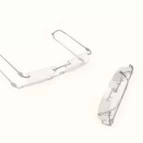 Fashion Square Rimless Glasses 3d model