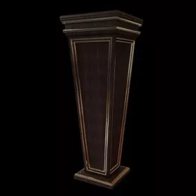 Square Style Wooden Vase Stand 3d model