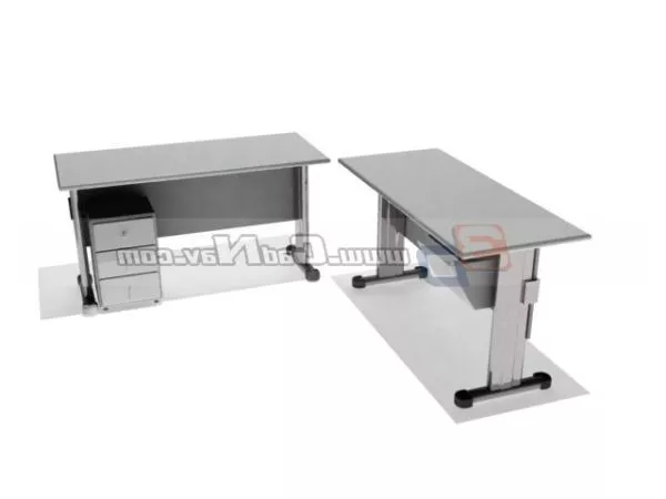 Staff Desk Furniture With Cabinet 3d model Staff Desk Furniture With Cabinet 3d model