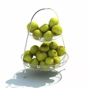 Metal Fruit Stand On Kitchen Desk 3d model