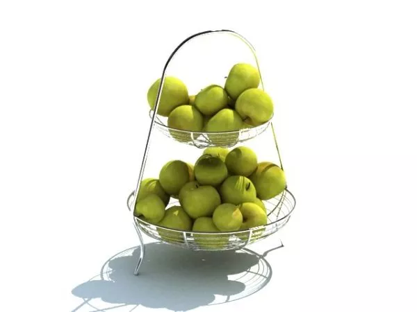 Metal Fruit Stand On Kitchen Desk 3d model Metal Fruit Stand On Kitchen Desk 3d model