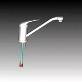 Stainless Steel Kitchen Mixer Faucet 3d model