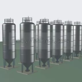 Industrial Stainless Steel Retort 3d model