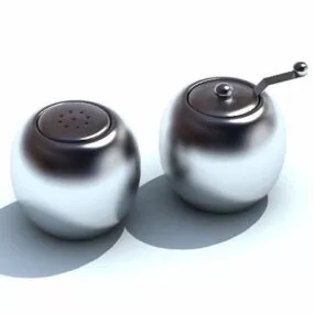 Stainless Steel Kitchen Jars 3d model