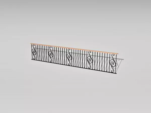 Iron Railing Building Guardrail 3d model