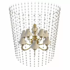 Staircase Long Style Home Chandelier 3d model