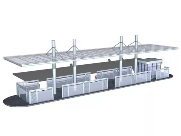 Rail Station Building 3d model