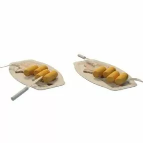 Steaks And Sausages Food Set 3d model