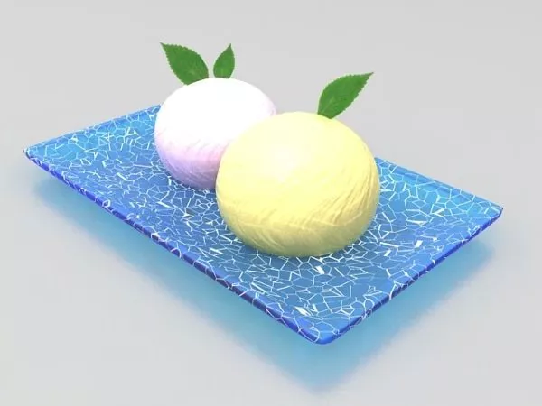 Food Steamed Bread On Plate 3d model Food Steamed Bread On Plate 3d model