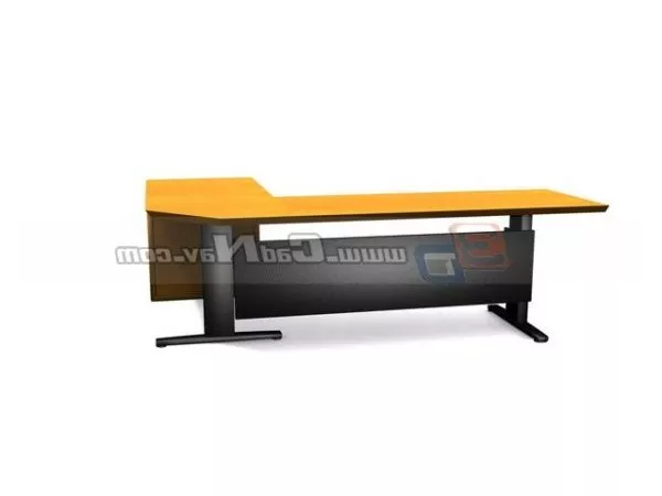 Steel Frame Wooden Office Desk 3d model Steel Frame Wooden Office Desk 3d model
