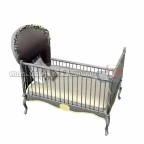 Antique Steel Baby Cot 3d model