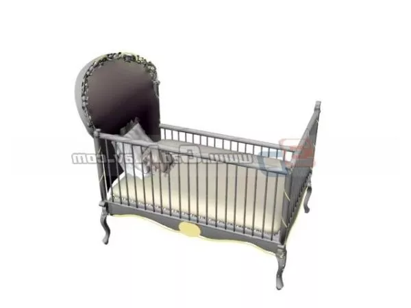 Antique Steel Baby Cot 3d model Antique Steel Baby Cot 3d model