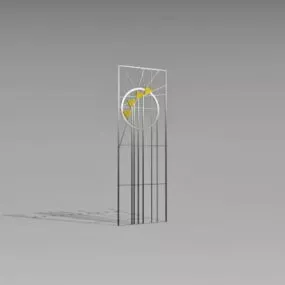 Building Steel Garden Gate 3d model