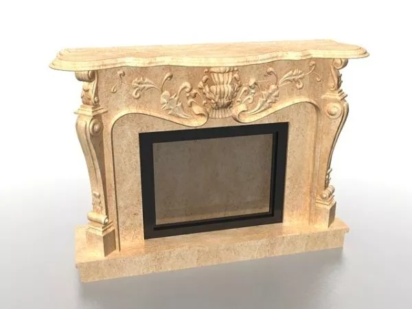 Stone Marble Fireplace French 3d model