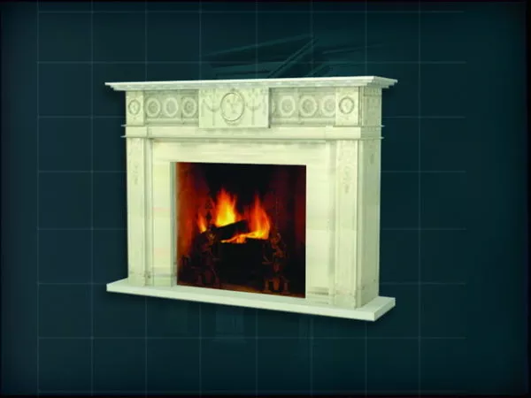 Stone Fireplace Modern Shape 3d model