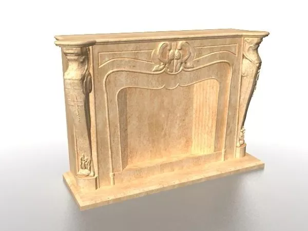Stone Fireplace Vintage Design 3d model Stone Fireplace Vintage Design 3d model